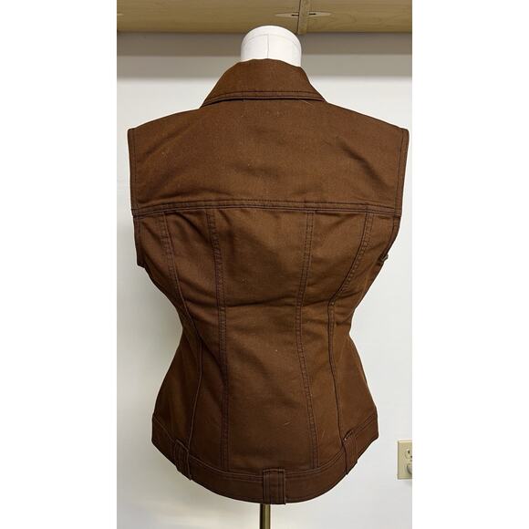 NWT Ganni Womens Brown Button Up Vest Size 38 Tailored Fit Fall Utility Casual - Picture 4 of 16